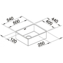 Zlewozmywak Blanco ZEROX-STYLE 500-IF bez korka aut. 522 253